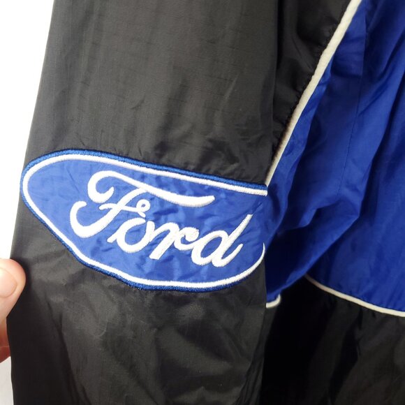 Vintage Ford Racing Nascar Racing Champions Apparel Zip Up Jacket Blue Black XL - Picture 3 of 11